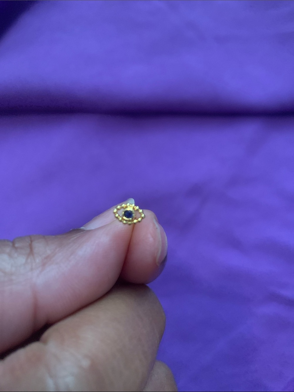 New Gold-Plated Blue Stone Nose Pin – Women Jewelry